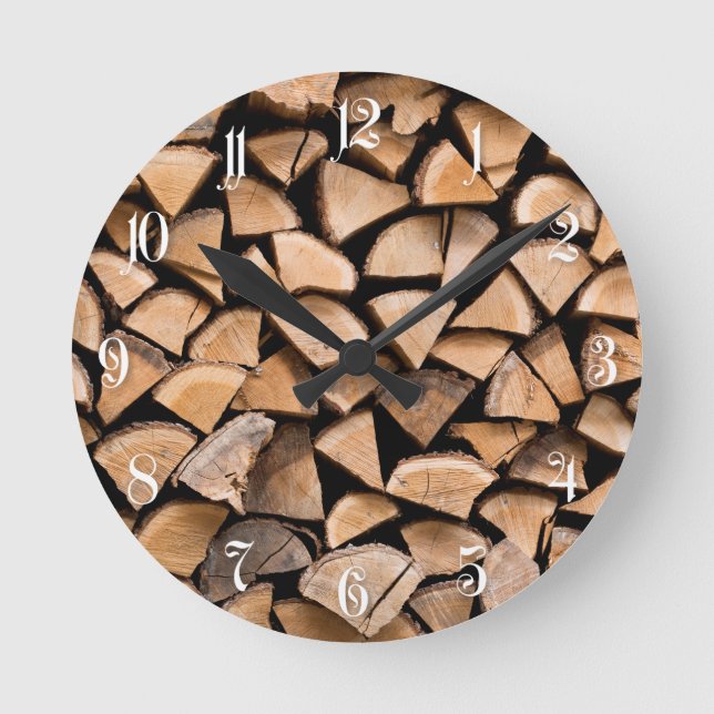 Holzfußboden Runde Wanduhr (Vorderseite)