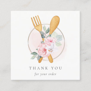 Holzgabellöffel Blush Koch Vielen Dank Quadratische Visitenkarte