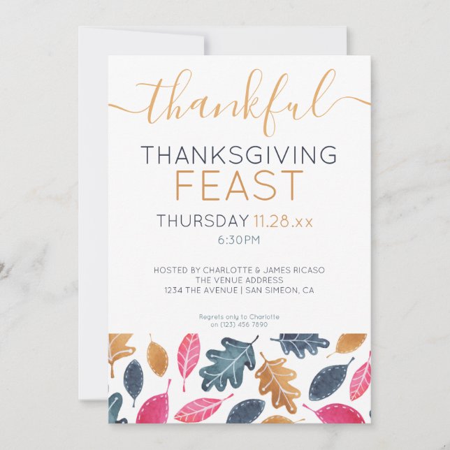 Holzgeländer Muster Erntedank Abendessen Party Feiertagskarte (Vorderseite)