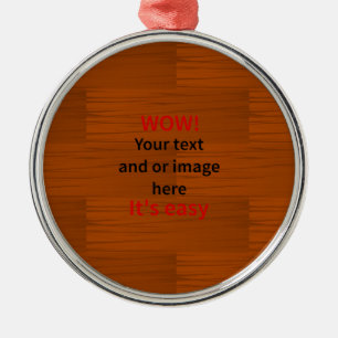 Holzgrundbezugsleute fügen Sie Ihren eigenen Text  Ornament Aus Metall