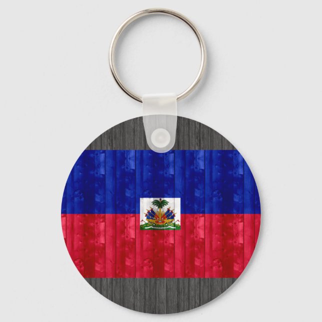 Holzhaitianfahne Schlüsselanhänger (Vorderseite)