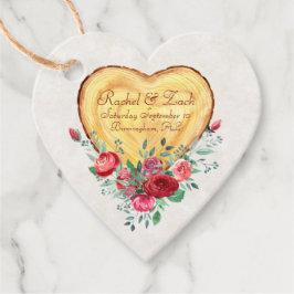 Holzherz und Rose Liebe Land Geschenkanhänger