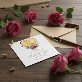 Holzherz und Rose Liebe Land Save The Date