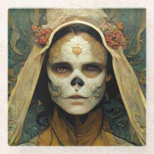 Holzhexe 1 Fantasie Glasuntersetzer