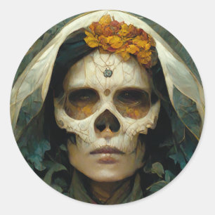 Holzhexe 2 Fantasie Runder Aufkleber