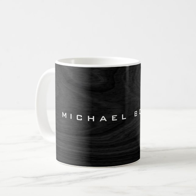 Holzhintergrund Schlicht Minimalistisch Modern Ihr Kaffeetasse (Vorderseite Links)