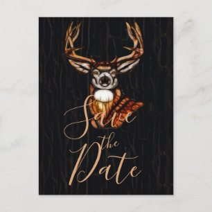 Holzhirsch Rustikale Country Save the Date Karte