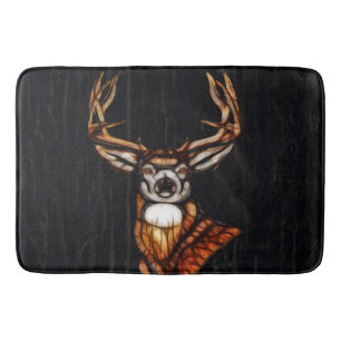 Holzhirsch Rustikales Land Personalisiere Badematte