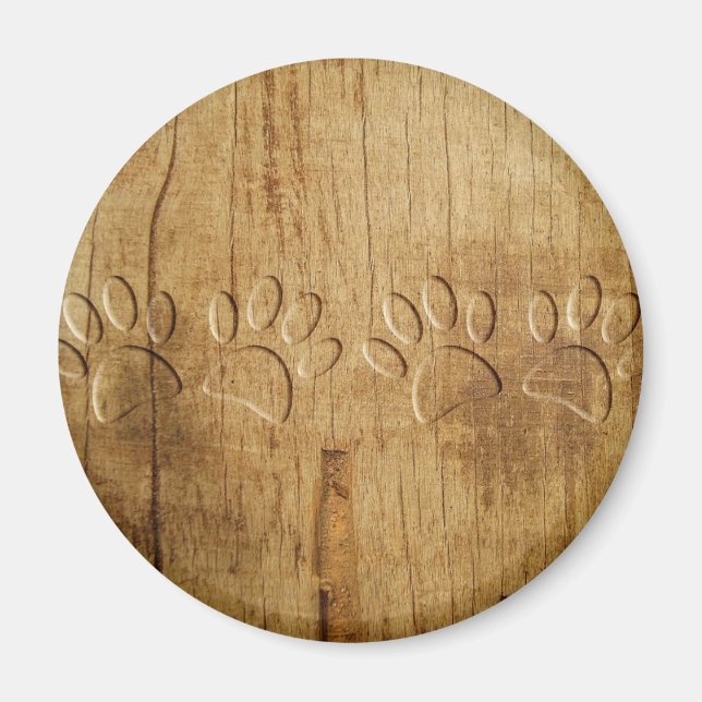 Holzhundpfoilgeflecht Print Magnet (Vorne)