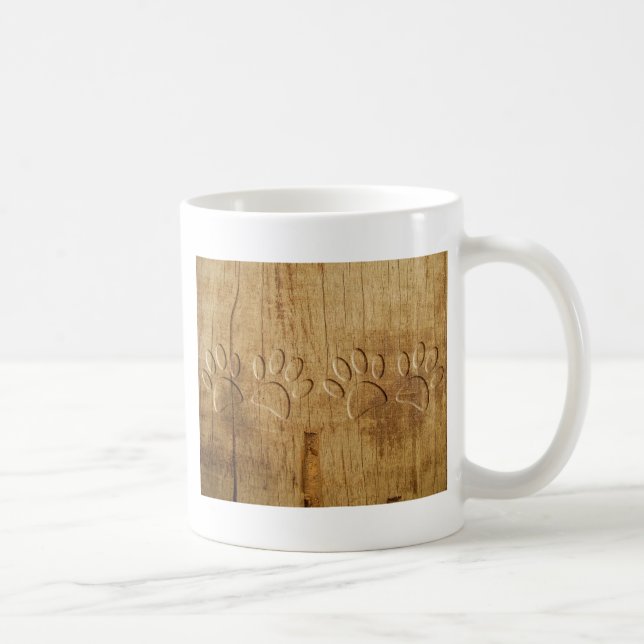 Holzhundpfoilgeflecht Print Tasse (Rechts)