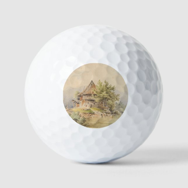 Holzhütte am See - Carl Lafite Golfball (Vorderseite)