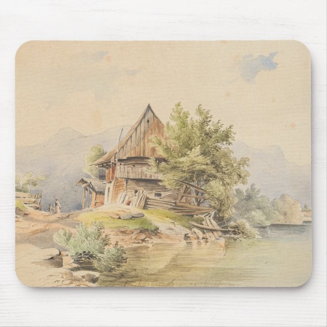 Holzhütte am See - Carl Lafite Mousepad (Vorne)