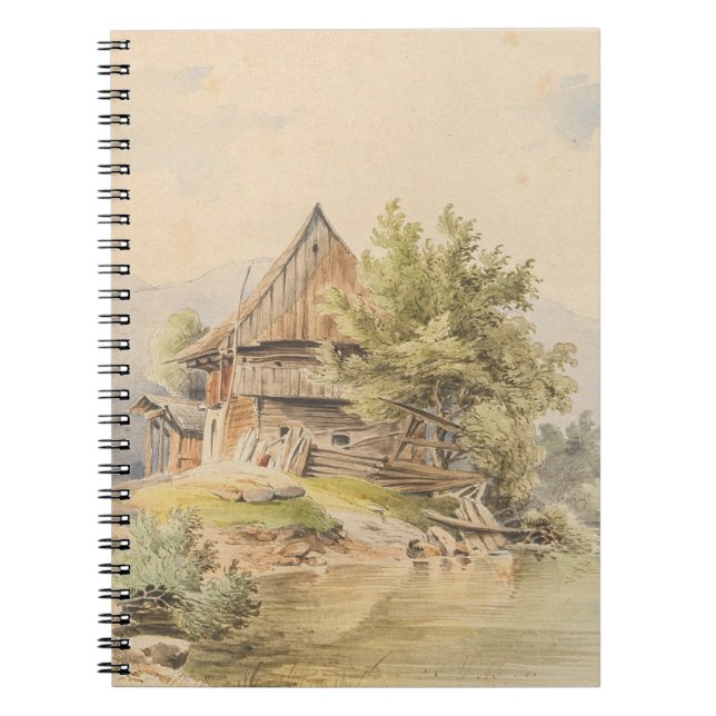 Holzhütte am See - Carl Lafite Notizblock (Vorderseite)