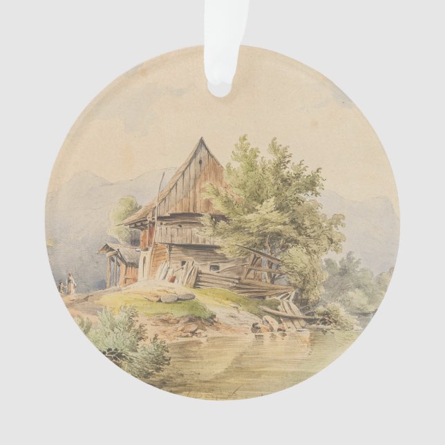 Holzhütte am See - Carl Lafite Ornament (Vorderseite)