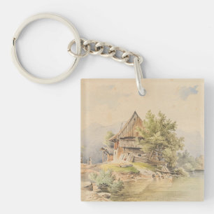 Holzhütte am See - Carl Lafite Schlüsselanhänger