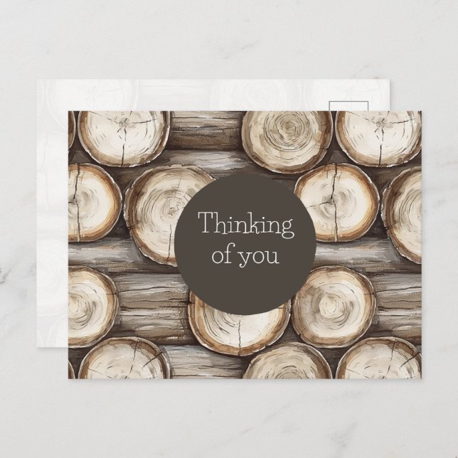 Holzhütte Denken Sie an Sie Postkarte (Vorne/Hinten)