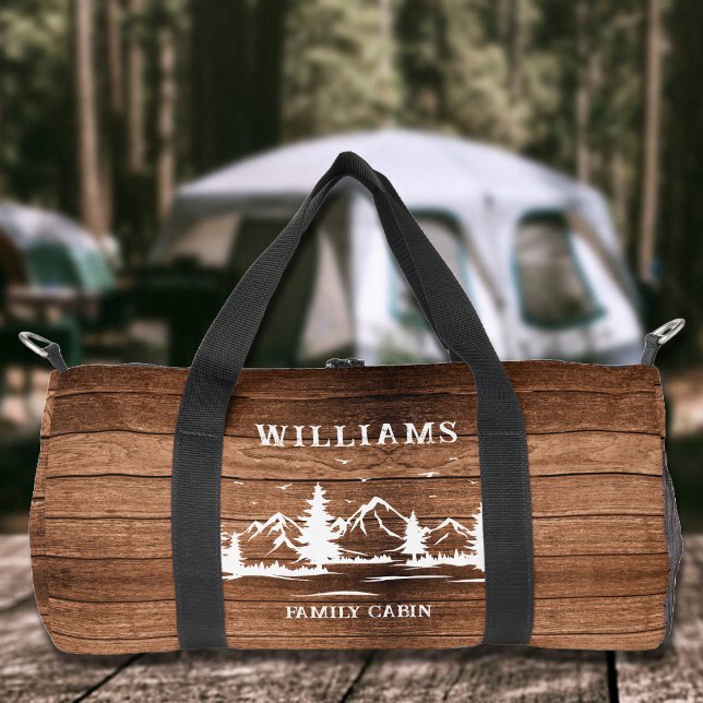 Holzhütte Duffle Bag (Rustic Wood Family Log Cabin Duffle Bag)