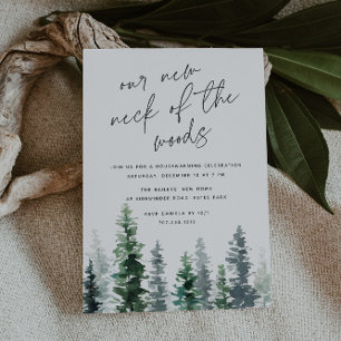 Holzhütte Neuer Hahn der Woods Housewarming Einladung