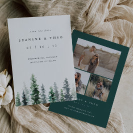 Holzhütte | Rustikale Evergreen Winter Wedding Save The Date