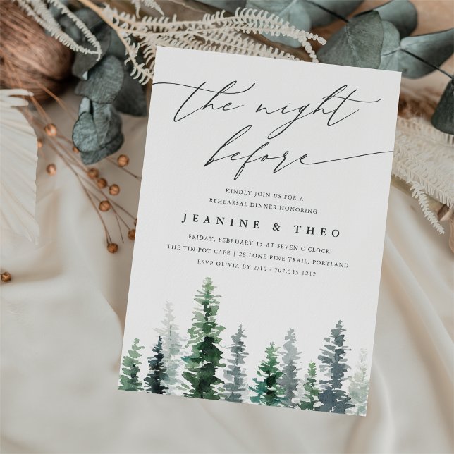 Holzhütte | Winter Evergreen Probe Dinner Einladung (Von Creator hochgeladen)