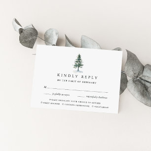 Holzhüttenkarte RSVP Karte