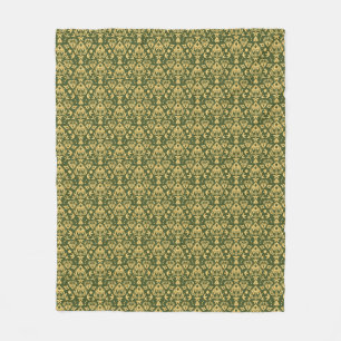 Holziger Blumen-Damaskus-Musterhintergrund Fleecedecke