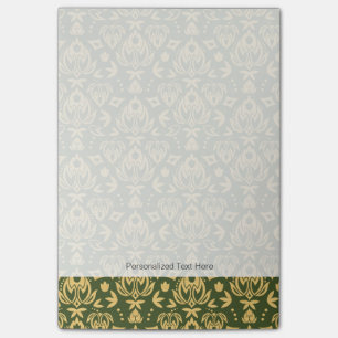 Holziger Blumen-Damaskus-Musterhintergrund Post-it Klebezettel