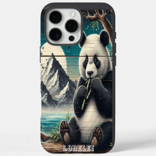 Holziger Sitzplatz des Pandas: Bambusgenuss iPhone 16 Pro Max Hülle