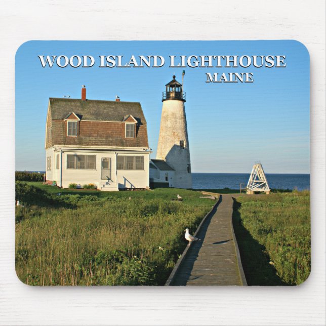 Holzinsel Leuchtturm, Maine Mousepad (Vorne)
