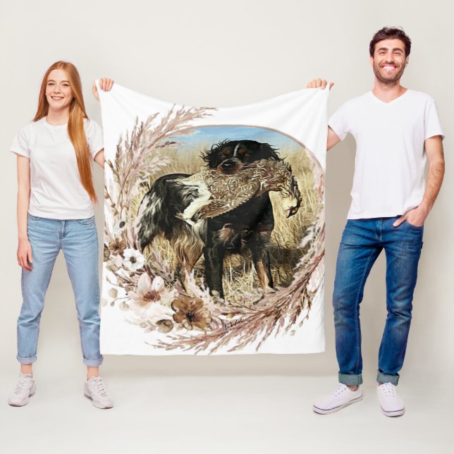 Holzjagd mit der Bretagne Spaniel Fleecedecke (Beispiel)