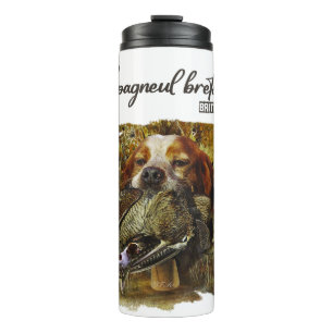Holzjagd mit der Bretagne Spaniel Thermosbecher
