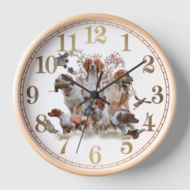 Holzjagd mit der Bretagne Spaniel Uhr (Vorderseite)