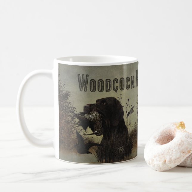 Holzjagd mit deutschem Drahthaar Pointer Kaffeetasse (Mit Donut)