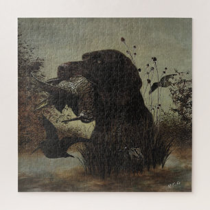 Holzjagd mit deutschem Drahthaar Pointer Puzzle