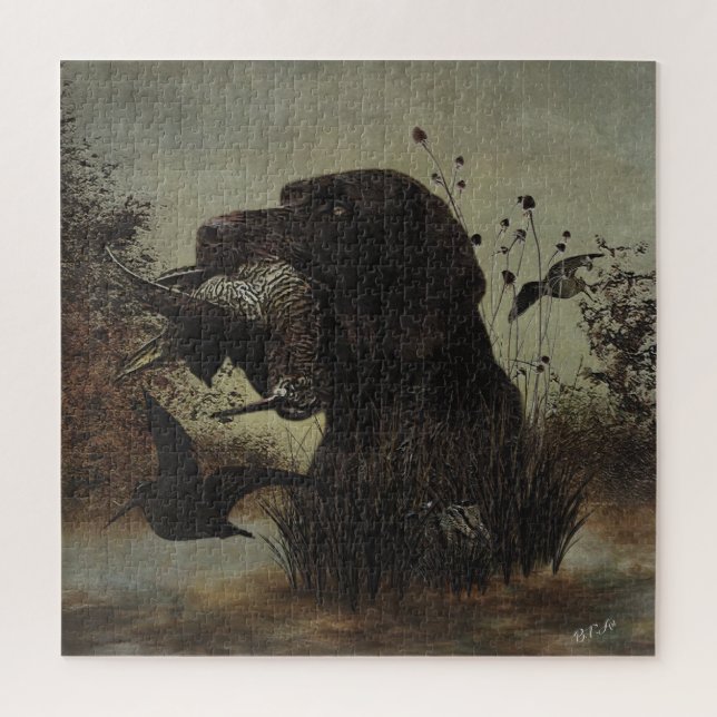 Holzjagd mit deutschem Drahthaar Pointer Puzzle (Vertikal)