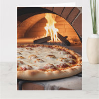 HOLZKARTE PIZZA BIRTHDAY FUNNY GREETING CARD