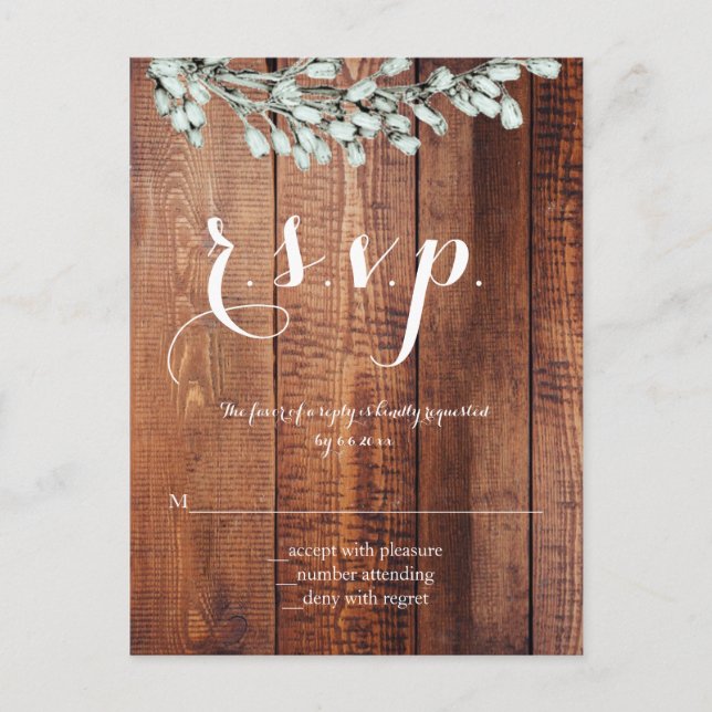 Holzkarten Einladungspostkarte (Vorderseite)