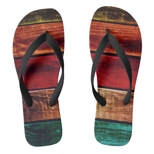 Holzkarten-Multi Flip Flops Jandals Thongs Slots (Fußbett)