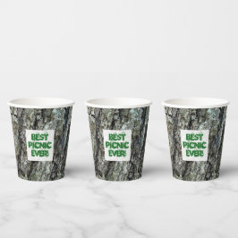 Holzkiefer Binden Text Papier Cup Pappbecher