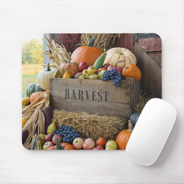 Holzkiste Überfließend mit Ernte Mousepad (Mit Mouse)