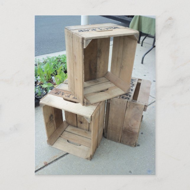 Holzkisten Postkarte (Vorderseite)