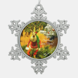 "Holzklotz" Schneeflockeverzierung Schneeflocken Zinn-Ornament