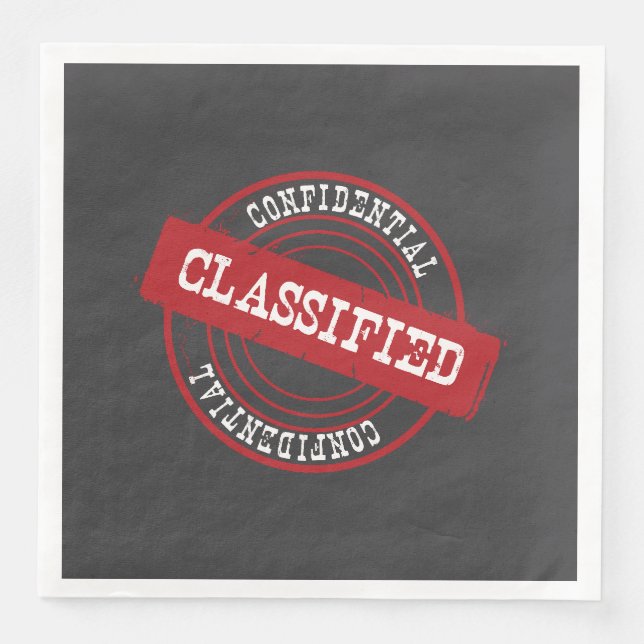 Holzkohle Classified Party Serviette (Vorderseite)