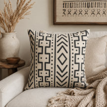 Holzkohle Elfenbein Mudcloth inspiriert | Moderne