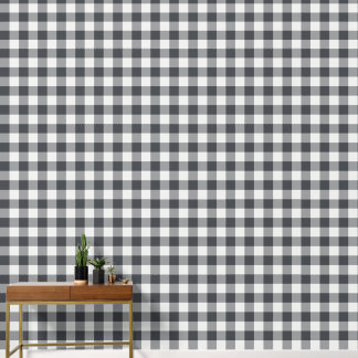 Holzkohle-Gingham mit großem Büffelkaromuster Tapete
