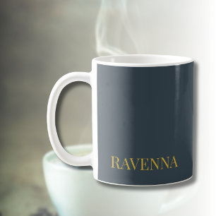 Holzkohle Gold Name Personalisiertes Maßgeschneide Kaffeetasse