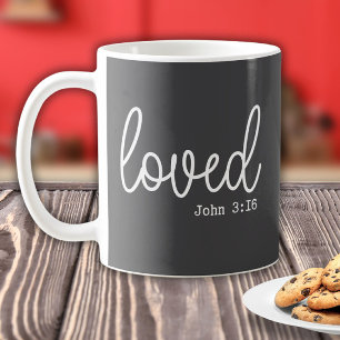 Holzkohle Graue Liebesglaubenszitat minimalist Kaffeetasse
