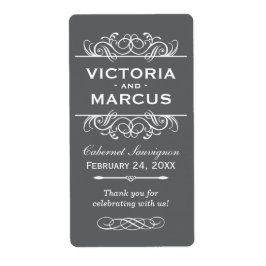 Holzkohle Hochzeitweilig Weinflasche Monogram Fevo