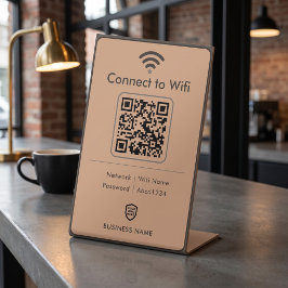 Holzkohle-Kupfer-Moderne Geschäft-Wifi-Passwort Sockelschild