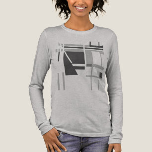 Holzkohle Mittelgrau MCM Stilgeometrie Abstrakt Tri-Blend Shirt